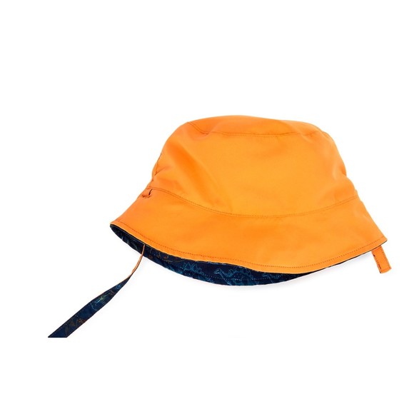 Toddler Boys Bucket Hat w Chin Strap Reversible Blue Dinosaurs Orange One Size - Picture 2 of 2
